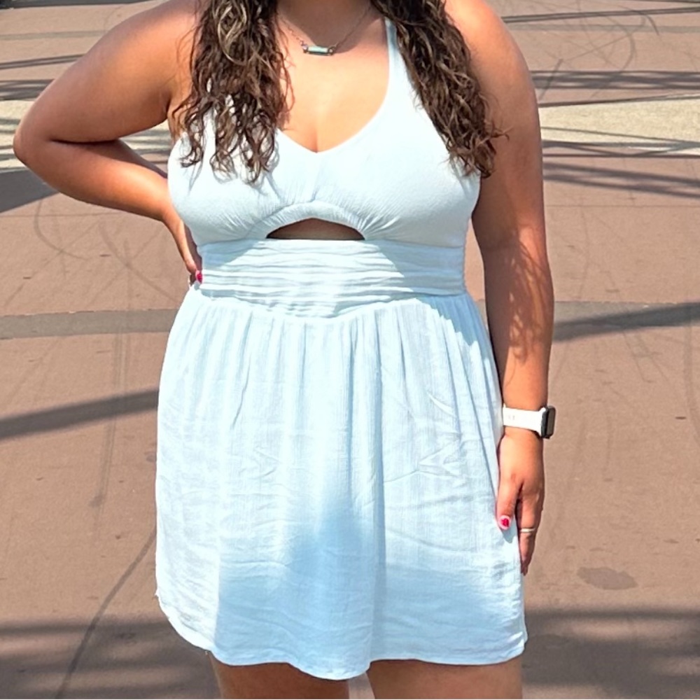 Kendall and Kylie Light Blue/Mint Green Summer Dress